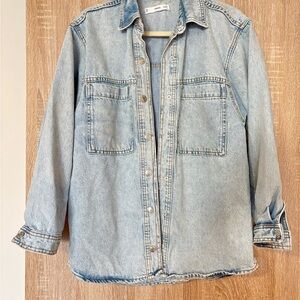 Mango Oversized Denim Overshirt - size 2 (XS)